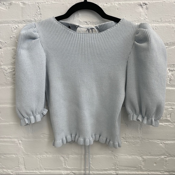 ZARA PUFFER SLEEVE BLOUSE SIZE MEDIUM - Picture 3 of 6